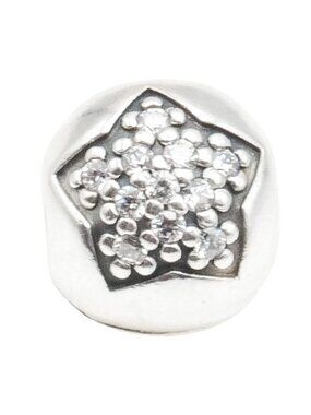 Pandora You Are a Star Sterling Silver Clip Charm Retired Clear CZ
